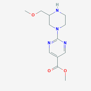 molecular formula C12H18N4O3 B8710012 Methyl 2-(3-(methoxymethyl)piperazin-1-yl)pyrimidine-5-carboxylate 