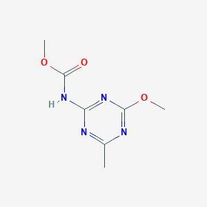 molecular formula C7H10N4O3 B8710097 Methyl (4-methoxy-6-methyl-1,3,5-triazin-2-yl)carbamate CAS No. 87473-91-4