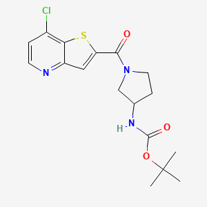 tert-Butyl (1-(7-chlorothieno[3,2-b]pyridine-2-carbonyl)pyrrolidin-3-yl)carbamate