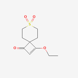 molecular formula C10H14O4S B8710130 7-Thiaspiro[3.5]non-2-en-1-one, 3-ethoxy-, 7,7-dioxide 