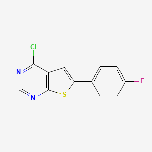 molecular formula C12H6ClFN2S B8710149 4-Chloro-6-(4-fluorophenyl)thieno[2,3-d]pyrimidine 
