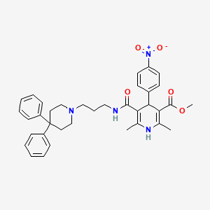 2,6-Dimethyl-4-(4-nitrophenyl)-5-[3-(4,4-diphenylpiperidino)propylcarbamoyl]-1,4-dihydropyridine-3-carboxylic acid methyl ester