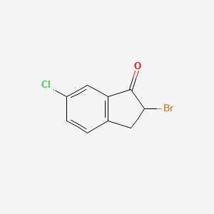 molecular formula C9H6BrClO B8710237 2-Bromo-6-chloro-1-indanone 