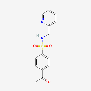molecular formula C14H14N2O3S B8710257 4-acetyl-N-pyridin-2-ylmethylbenzenesulfonamide 