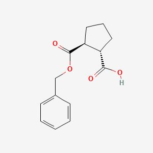 molecular formula C14H16O4 B8710275 (1s,2s)-2-(Benzyloxycarbonyl)cyclopentanecarboxylic acid 