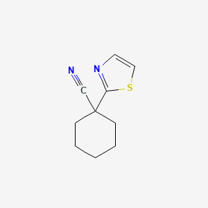 molecular formula C10H12N2S B8710316 1-(1,3-Thiazol-2-yl)cyclohexanecarbonitrile 