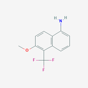 molecular formula C12H10F3NO B8710337 6-Methoxy-5-(trifluoromethyl)naphthalen-1-amine CAS No. 92121-29-4