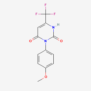 molecular formula C12H9F3N2O3 B8710359 3-(4-Methoxyphenyl)-6-(trifluoromethyl)pyrimidine-2,4(1H,3H)-dione CAS No. 145348-98-7