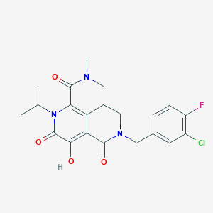 6-(3-Chloro-4-Fluorobenzyl)-4-Hydroxy-N,N-Dimethyl-2-(1-Methylethyl)-3,5-Dioxo-2,3,5,6,7,8-Hexahydro-2,6-Naphthyridine-1-Carboxamide