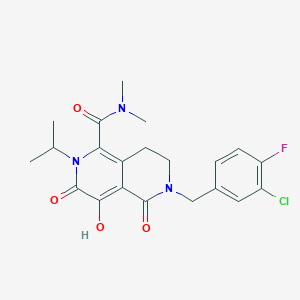 molecular formula C21H23ClFN3O4 B8710379 6-(3-Chloro-4-Fluorobenzyl)-4-Hydroxy-N,N-Dimethyl-2-(1-Methylethyl)-3,5-Dioxo-2,3,5,6,7,8-Hexahydro-2,6-Naphthyridine-1-Carboxamide 