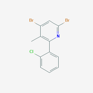 molecular formula C12H8Br2ClN B8710420 4,6-Dibromo-2-(2-chlorophenyl)-3-methylpyridine CAS No. 444664-42-0