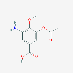 molecular formula C10H11NO5 B8710462 3-Acetoxy-5-amino-4-methoxy-benzoic acid 