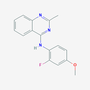 molecular formula C16H14FN3O B8710513 N-(2-Fluoro-4-methoxyphenyl)-2-methylquinazolin-4-amine CAS No. 827031-30-1