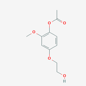 molecular formula C11H14O5 B8710557 4-(2-Hydroxyethoxy)-2-methoxyphenyl acetate 