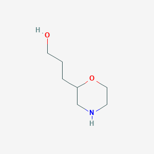 molecular formula C7H15NO2 B8710725 3-(Morpholin-2-yl)propan-1-ol 