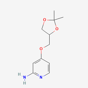 molecular formula C11H16N2O3 B8710935 4-((2,2-Dimethyl-1,3-dioxolan-4-yl)methoxy)pyridin-2-amine 