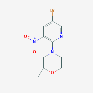 molecular formula C11H14BrN3O3 B8710958 4-(5-Bromo-3-nitropyridin-2-yl)-2,2-dimethylmorpholine 