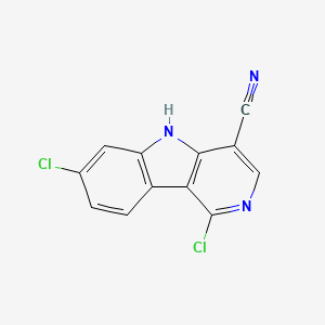 molecular formula C12H5Cl2N3 B8710976 1,7-dichloro-5H-pyrido[4,3-b]indole-4-carbonitrile 