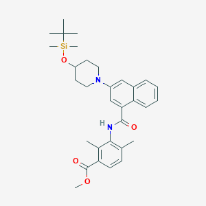 Methyl 3-[[3-[4-[tert-butyl(dimethyl)silyl]oxy-1-piperidyl]naphthalene-1-carbonyl]amino]-2,4-dimethyl-benzoate