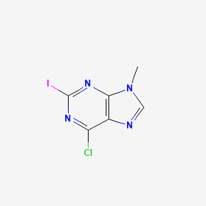 molecular formula C6H4ClIN4 B8711089 6-chloro-2-iodo-9-methyl-9H-purine 