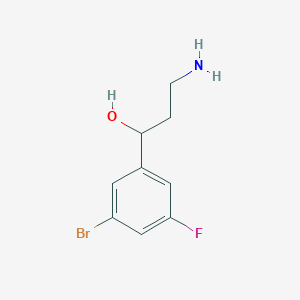 molecular formula C9H11BrFNO B8711119 3-Amino-1-(3-bromo-5-fluorophenyl)propan-1-ol 
