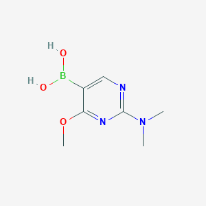 molecular formula C7H12BN3O3 B8711147 2-(Dimethylamino)-4-methoxypyrimidin-5-ylboronic acid CAS No. 909187-38-8
