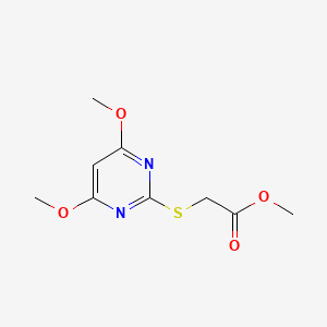 molecular formula C9H12N2O4S B8711180 Methyl 2-(4,6-dimethoxy-2-pyrimidinylthio)acetate 