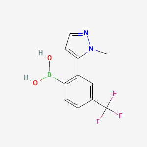 molecular formula C11H10BF3N2O2 B8711188 (2-(1-methyl-1H-pyrazol-5-yl)-4-(trifluoromethyl)phenyl)boronic acid 