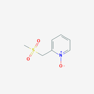 molecular formula C7H9NO3S B8711228 Pyridine, 2-[(methylsulfonyl)methyl]-, 1-oxide CAS No. 63422-77-5