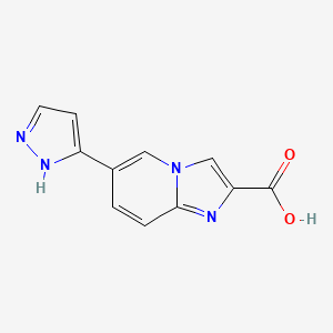 molecular formula C11H8N4O2 B8711261 6-(1H-pyrazol-3-yl)imidazo[1,2-a]pyridine-2-carboxylic acid 