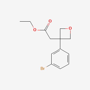 molecular formula C13H15BrO3 B8711276 Ethyl 2-[3-(3-bromophenyl)oxetan-3-yl]acetate 