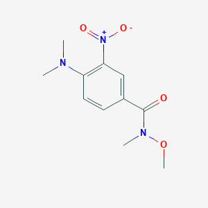 molecular formula C11H15N3O4 B8711288 4-(dimethylamino)-N-methoxy-N-methyl-3-nitrobenzamide 