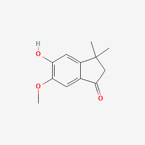 molecular formula C12H14O3 B8711307 5-Hydroxy-6-methoxy-3,3-dimethyl-2,3-dihydro-1H-inden-1-one CAS No. 83923-91-5
