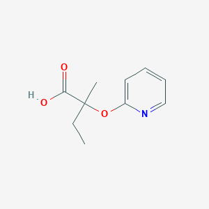 molecular formula C10H13NO3 B8711312 2-Methyl-2-(2-pyridinyloxy)butanoic acid 