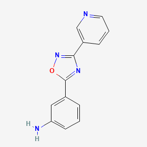 molecular formula C13H10N4O B8711326 3-(3-(Pyridin-3-yl)-1,2,4-oxadiazol-5-yl)aniline 