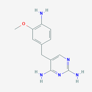 molecular formula C12H15N5O B8711344 5-[(4-Amino-3-methoxyphenyl)methyl]pyrimidine-2,4-diamine CAS No. 85544-45-2