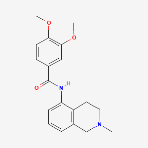 molecular formula C19H22N2O3 B8711440 Benzamide, 3,4-dimethoxy-N-(1,2,3,4-tetrahydro-2-methylisoquinolin-5-yl)- CAS No. 37481-30-4