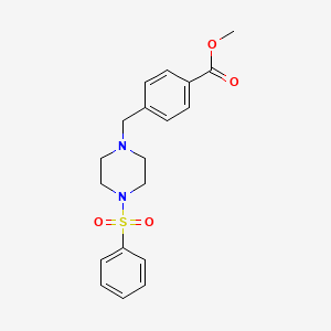 molecular formula C19H22N2O4S B8711463 Methyl 4-{[4-(benzenesulfonyl)piperazin-1-yl]methyl}benzoate 