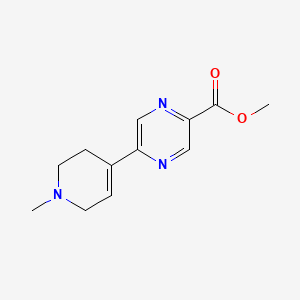 molecular formula C12H15N3O2 B8711528 methyl 5-(1-methyl-3,6-dihydro-2H-pyridin-4-yl)pyrazine-2-carboxylate 