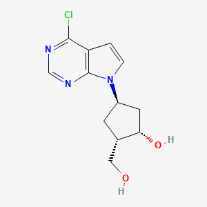 molecular formula C12H14ClN3O2 B8711542 (1S,2S,4R)-4-(4-Chloro-7H-pyrrolo[2,3-d]pyrimidin-7-yl)-2-(hydroxymethyl)cyclopentan-1-ol 