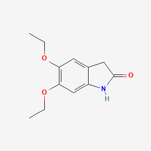 molecular formula C12H15NO3 B8711557 5,6-Diethoxyindolin-2-one 