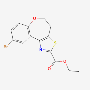 molecular formula C14H12BrNO3S B8711570 Ethyl 9-bromo-4,5-dihydrobenzo[2,3]oxepino[4,5-D]thiazole-2-carboxylate 