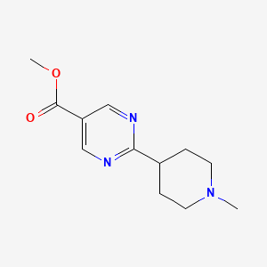 molecular formula C12H17N3O2 B8711587 Methyl 2-(1-methylpiperidin-4-yl)pyrimidine-5-carboxylate 