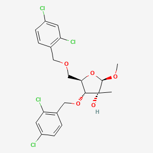 molecular formula C21H22Cl4O5 B8711639 1-o-Methyl-2-methyl-3,5-bis-o-(2,4-dichlorobenzyl)-beta-d-ribofuranose 