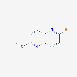 molecular formula C9H7BrN2O B8711677 2-Bromo-6-methoxy-1,5-naphthyridine 