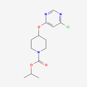 molecular formula C13H18ClN3O3 B8711691 4-(6-Chloro-pyrimidin-4-yloxy)-piperidine-1-carboxylic acid isopropyl ester 