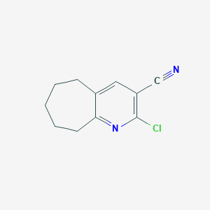 molecular formula C11H11ClN2 B8711692 2-chloro-6,7,8,9-tetrahydro-5H-cyclohepta[b]pyridine-3-carbonitrile 