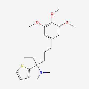 molecular formula C21H31NO3S B8711736 1-Ethyl-4-(3,4,5-trimethoxyphenyl)-1-(2-thienyl)-N,N-dimethylbutylamine CAS No. 120656-45-3