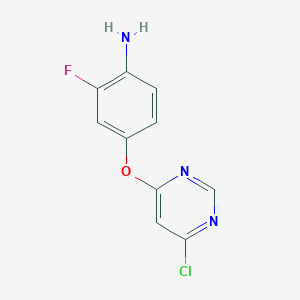 molecular formula C10H7ClFN3O B8711814 4-((6-Chloropyrimidin-4-yl)oxy)-2-fluoroaniline CAS No. 864246-08-2