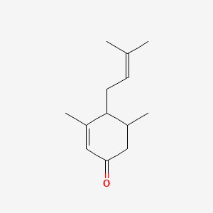 molecular formula C13H20O B8711873 3,5-Dimethyl-4-(3-methyl-2-butenyl)-2-cyclohexen-1-one CAS No. 57523-94-1